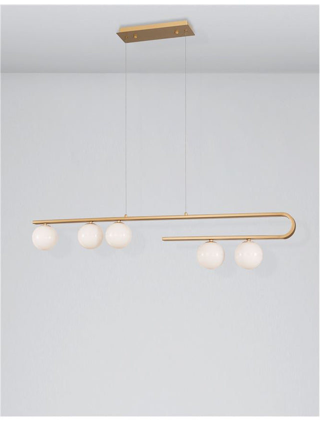 CANTONA White Opal Glass Brass Gold LED G9 5x5 Watt 230 Volt IP20 Bulb Excluded L: 113 W: 10 H: 180 cm