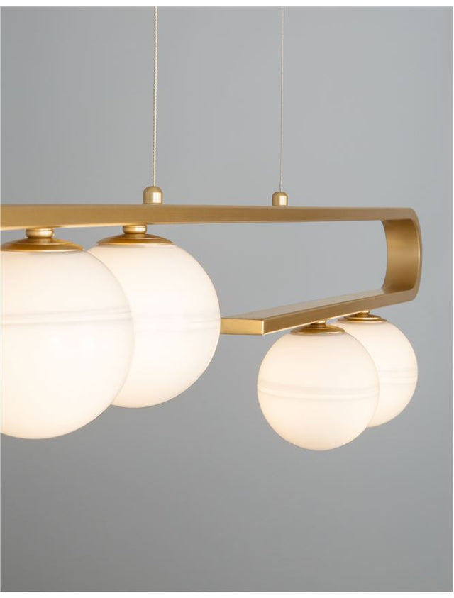 CANTONA White Opal Glass Brass Gold LED G9 5x5 Watt 230 Volt IP20 Bulb Excluded L: 113 W: 10 H: 180 cm