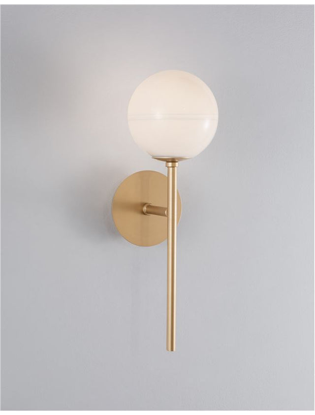 CANTONA White Opal Glass Brass Gold LED G9 1x5 Watt 230 Volt IP20 Bulb Excluded D: 14.5 W: 11 H: 35 cm