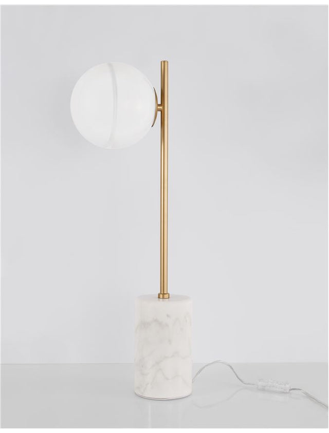 CANTONA White Opal Glass Brass Gold & Marble LED G9 1x5 Watt 230 Volt IP20 Bulb Excluded L: 22 H: 56 cm