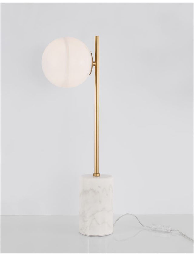 CANTONA White Opal Glass Brass Gold & Marble LED G9 1x5 Watt 230 Volt IP20 Bulb Excluded L: 22 H: 56 cm