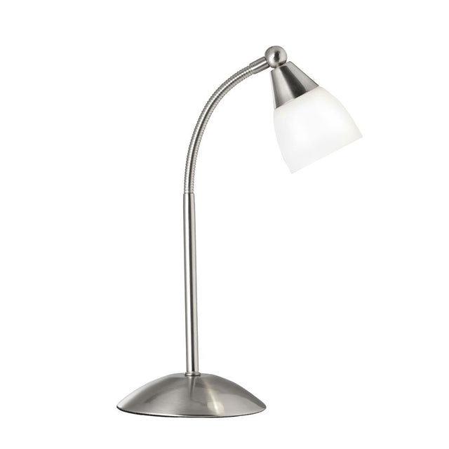 TOUCH LAMP SS TABLE LAMP - WHITE GLASS