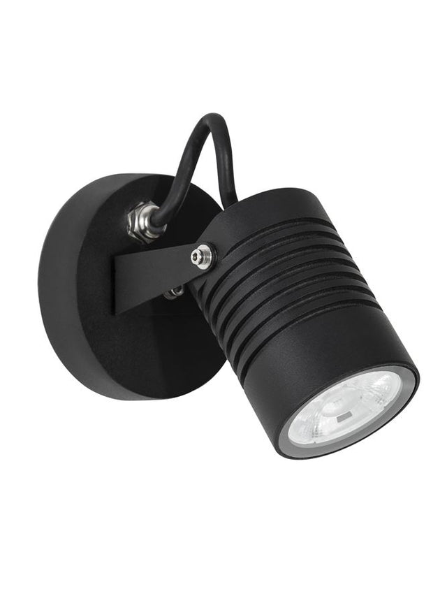 FEND Black Aluminium & Glass LED 10 Watt 742Lm 3000K 100-240 Volt Beam Angle 24O IP65 D: 6.5 W: 9 H: 15 cm