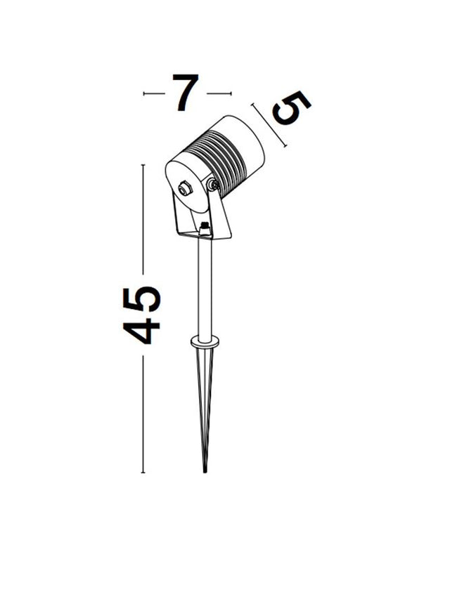 STAKE Black Aluminium & Glass LED 5 Watt 378Lm 3000K CRI>80 100-240 Volt 50Hz Beam Angle 21.2° IP65 D: 5 W: 7 H: 45 cm