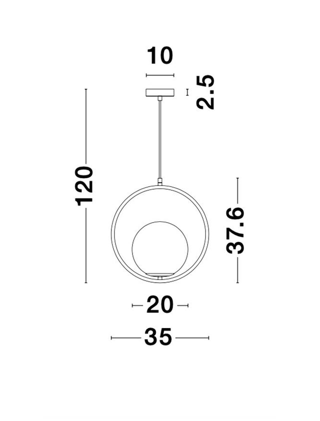 OBITAR Opal Glass Brass Gold Metal LED E27 1x12 Watt 230 Volt IP20 Bulb Excluded L: 35 W: 20 H1: 37.6 H2: 120 cm