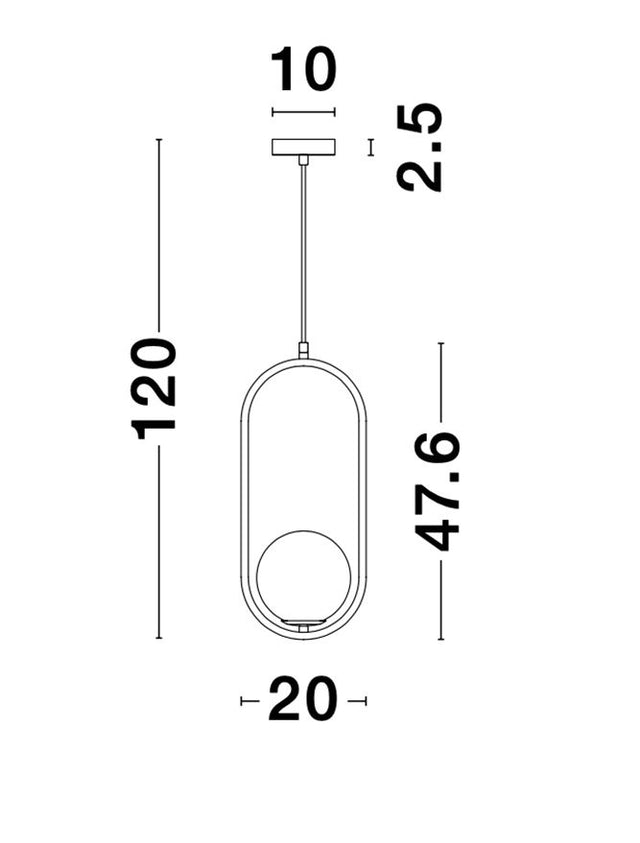 OBITAR Opal Glass Brass Gold Metal LED G9 1x5 Watt 230 Volt IP20 Bulb Excluded L: 20 W: 15 H1: 47.6 H2: 120 cm