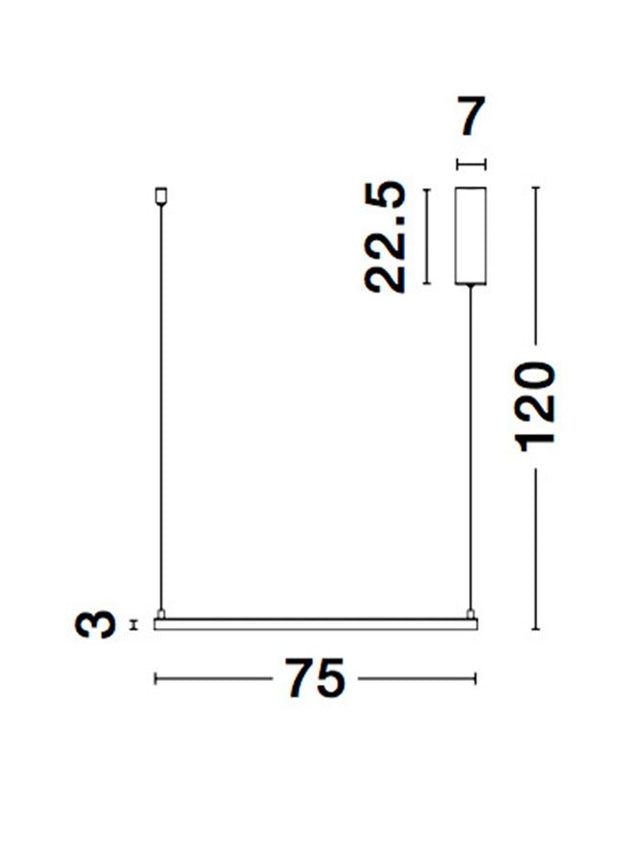 ETERNA Dimmable Sandy White Aluminium & Acrylic LED 40 Watt 230 Volt 3000Lm 3000K IP20 L: 75 H: 120 cm