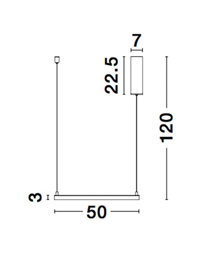 ETERNA Dimmable Sandy White Aluminium & Acrylic LED 30 Watt 230 Volt 2100Lm 3000K IP20 L: 50 H: 120 cm