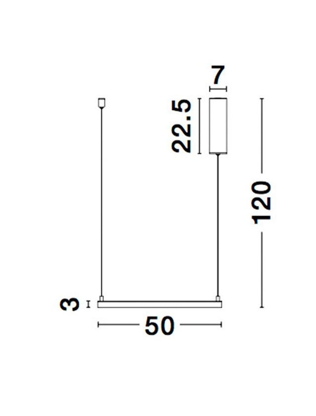 ETERNA Dimmable Sandy Black Aluminium & Acrylic LED 30 Watt 230 Volt 2100Lm 3000K IP20 L: 50 H: 120 cm