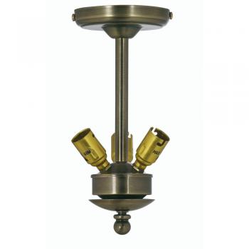 3 x 60W BC DROP SUSPENSION 9" ANTIQUE BRASS