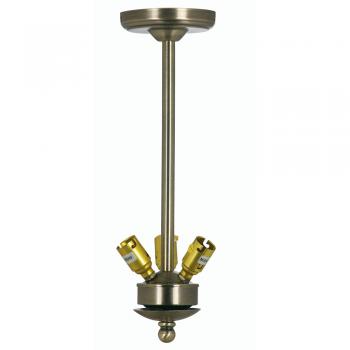 3 x 60W BC DROP SUSPENSION 9" ANTIQUE BRASS