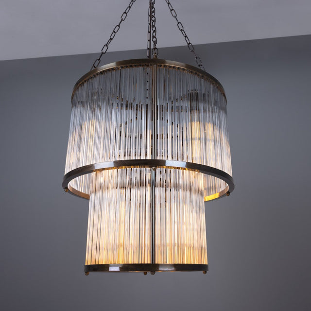 Caledon Brass Two-Tier Chandelier