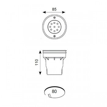 IP68 9 LED Inground Uplight