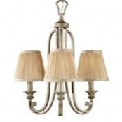 Abbey 3Lt Chandelier 3 Light Mini Chandelier With Mushrooms�Pleated Hardback