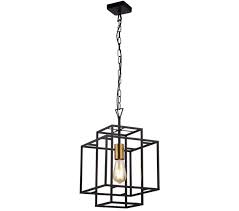 CRATE 1LT BLACK FRAME PENDANT WITH BRONZE LAMPHOLDER