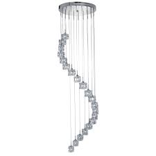 ICE CUBE (DIM) LED - 20LT MULTI-DROP (HEIGHT 3m), CLEAR GLASS, CHROME