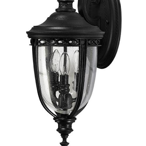 English Bridle 3Lt Medium Wall Lantern Black