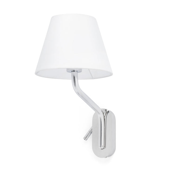 ETERNA CHROME WALL LAMP E27 15W WITH READING LAMPS