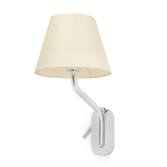 ETERNA CHROME WALL LAMP E27 15W WITH READING LAMPS