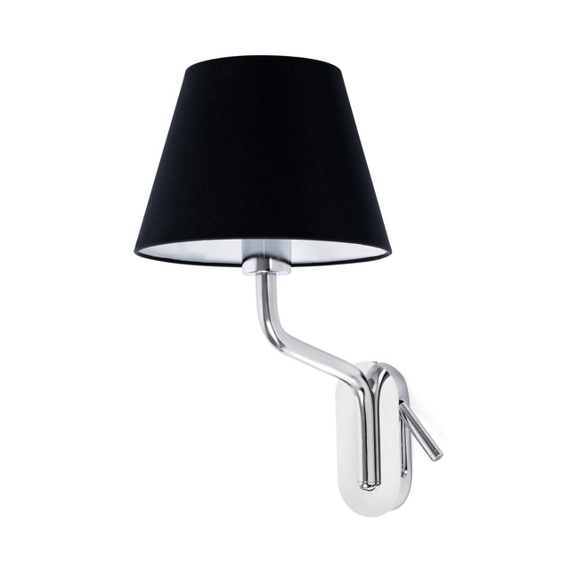 ETERNA CHROME WALL LAMP E27 15W WITH READING LAMPS