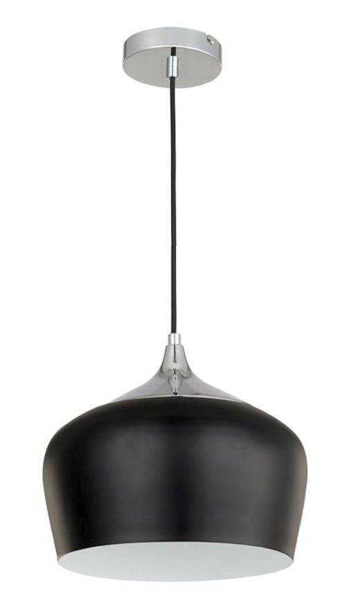 Modena 1 Light Black Metal Pendant