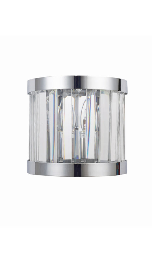 Pandora 1 Light Crystal Wall Light Polished Chrome