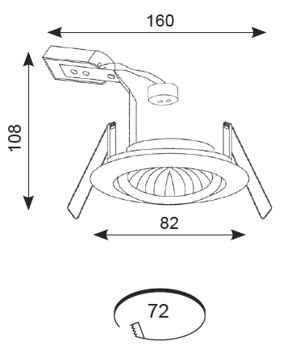 TWISTLOCK MR16 50W IP44 DIE-CAST DOWNLIGHT